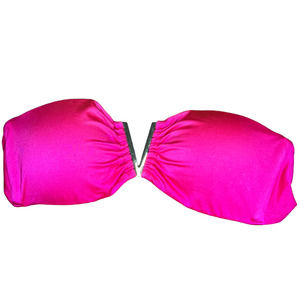 Victoria’s Secret hot pink strapless bikini top V padded bandeau size M